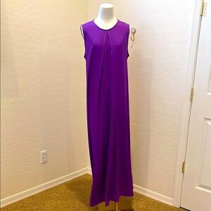 Mango Purple Sleeveless Crew Neck Maxi Dress